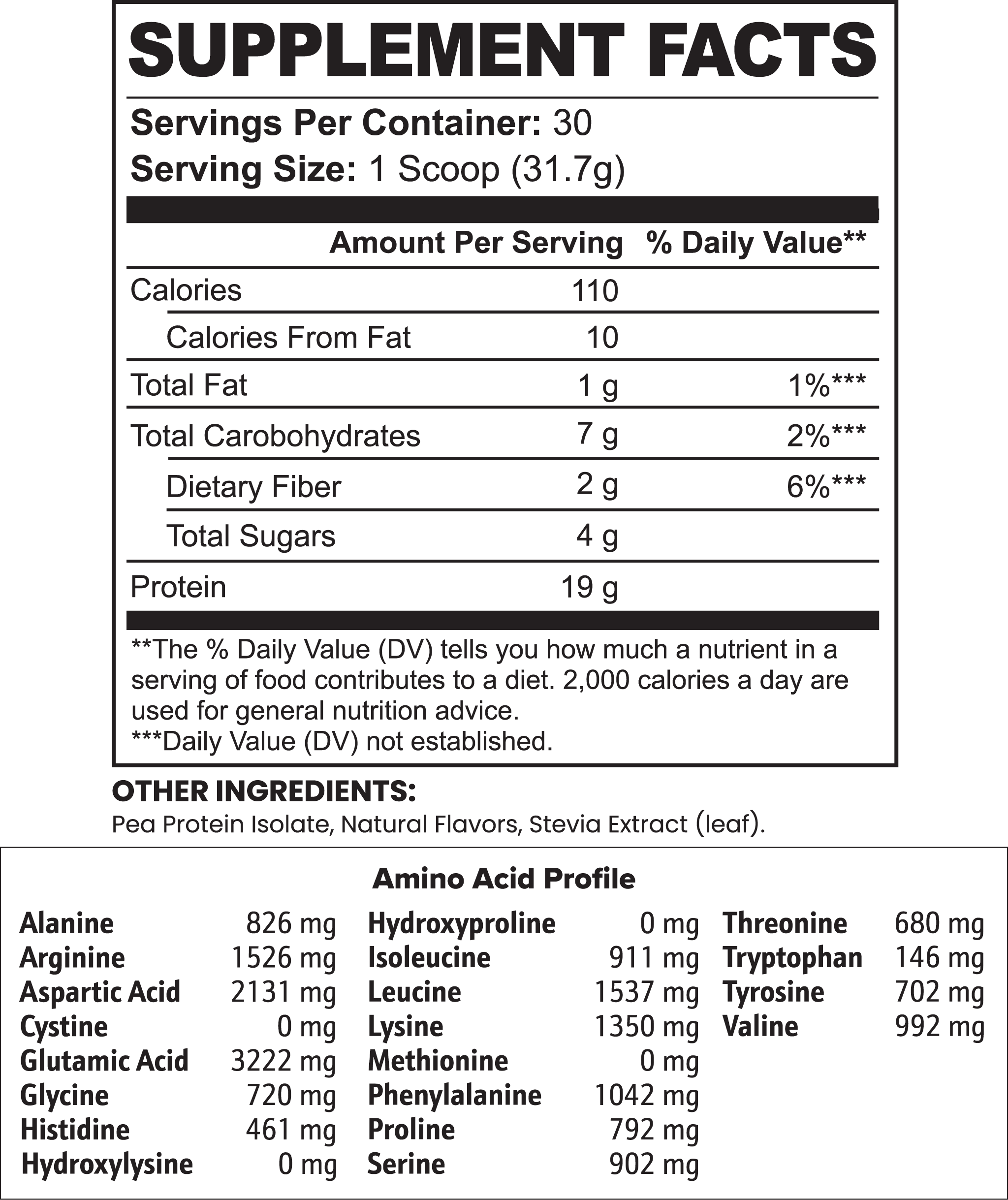 Vegan Pea Protein Isolate Powder (Chocolate)